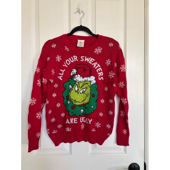 Dr. Suess How The Grinch Stole Christmas Woman Sweater Medium Ugly Funny - Picture 1 of 3